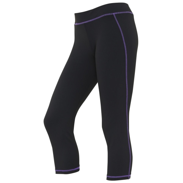 AWDis Just Cool Dam/Dam Girlie Capri Sportbyxor XS J Jet Black/Purple XS