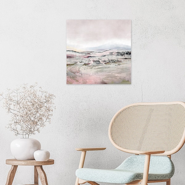 Dan Hobday Distant Land Canvas Print 40cm x 40cm Grå/Rosa Grey/Pink 40cm x 40cm