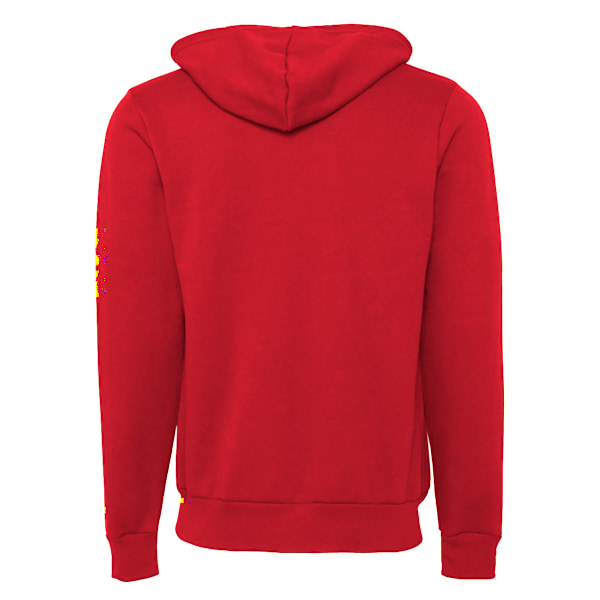 Canvas Unisex Dragkedja Polycotton Fleece Tröja med Huva / Luva Red 2XL