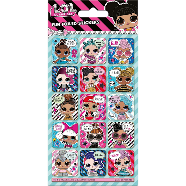 LOL Surprise Återanvändbara Glitter Sparkle Belöningsstickers En Storlek Multicoloured One Size