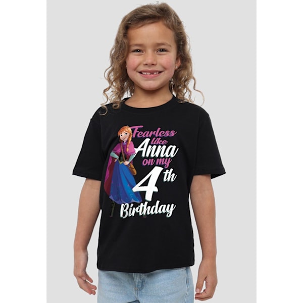 Frozen Barn/Flickor Fearless Like Anna 4-års Födelsedag T-shirt 3 Black 3-4 Years