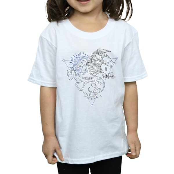 Harry Potter flickor Thestral linjekonst bomull T-shirt 12-13 år White 12-13 Years