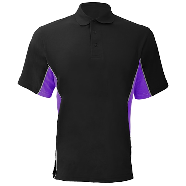 Gamegear® Herr Track Pique Kortärmad Polotröja Topp M Svart/ Black/Purple/White M