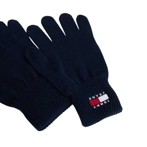 Tommy Jeans Stickade Logohandskar En Storlek Night Navy Night Navy One Size