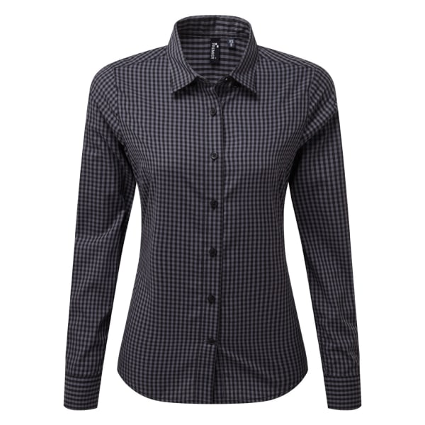 Premier dam/dam Maxton rutig långärmad skjorta S Stål/Bl Steel/Black S