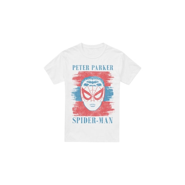 Spider-Man Herr Peter Parker Randig T-shirt M Vit White M