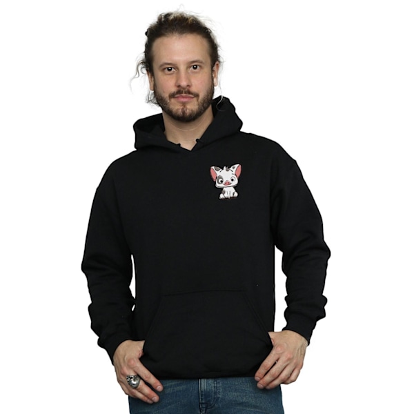 Disney Herr Moana Pua The Pig Brösttryck Hoodie M Svart Black M