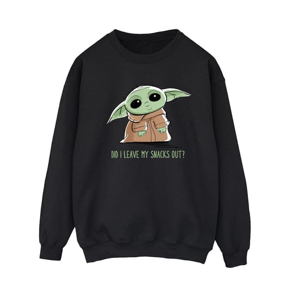 Star Wars Dam/Damer The Mandalorian Grogu Snacks Meme Sweatshirt Navy Blue M
