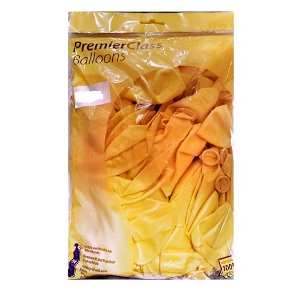 Globos Premier Class Latex Plain Balloons (Förpackning om 100) En Storlek Yellow One Size