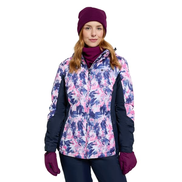 Mountain Warehouse Dawn II mönstrad skidjacka för dam, storlek 10 Navy 10 UK