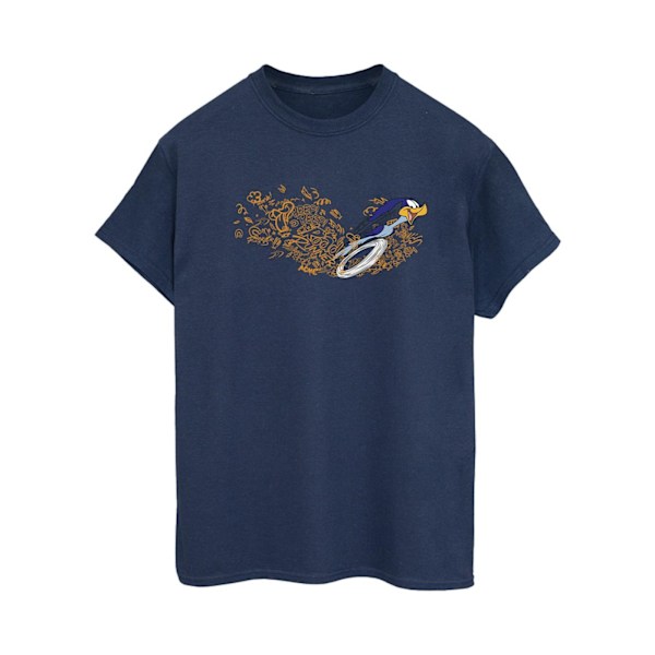 Looney Tunes Dam/Damer ACME Doodles Road Runner Bomull Boyfriend T-Shirt Navy Blue XXL
