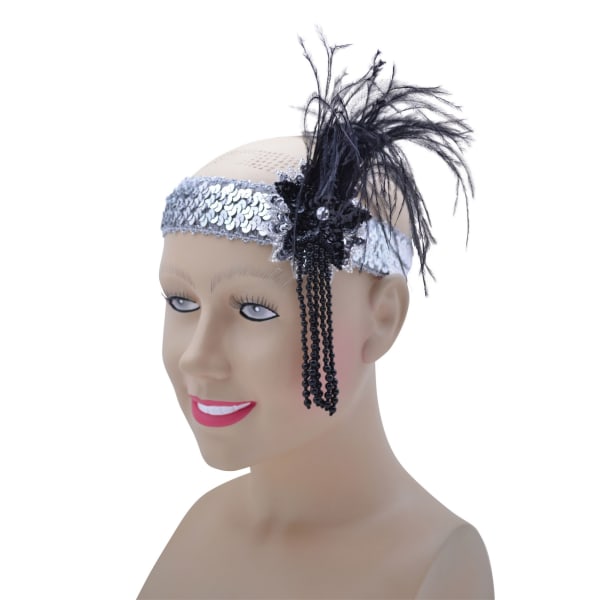 Bristol Novelty Unisex Adults Deluxe Flapper Pannband One Size Black One Size