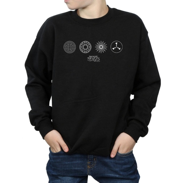 Fantastic Beasts Boys Circular Icons Sweatshirt 7-8 Years Black Black 7-8 Years