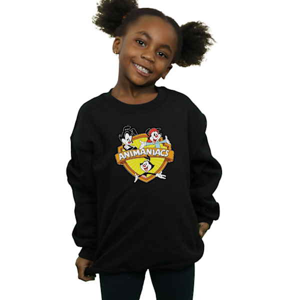 Animaniacs Girls Logo Crest Sweatshirt 9-11 år Svart Black 9-11 Years