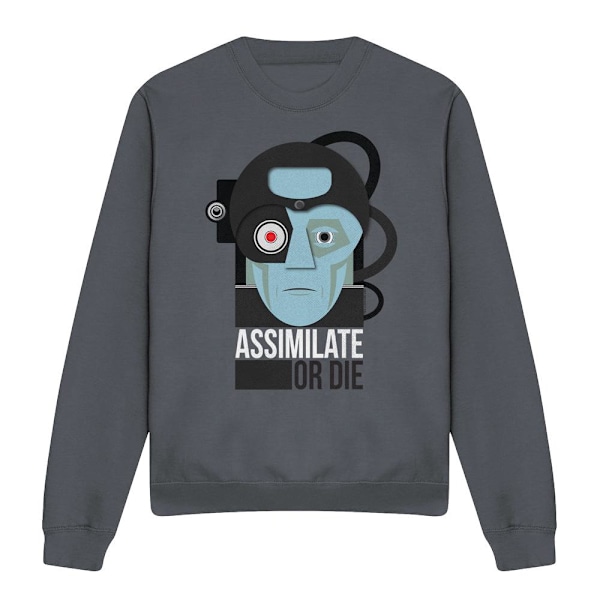 Star Trek Unisex Vuxen Assimilate or Die Sweatshirt S Kolgrå Charcoal S