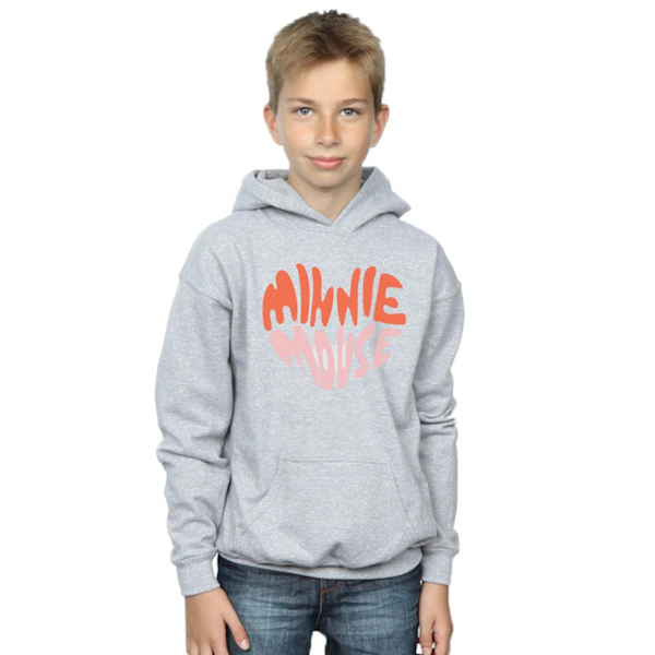 Disney Boys Minnie Mouse Hjärtformad Hoodie 9-11 År Sport Sports Grey 9-11 Years
