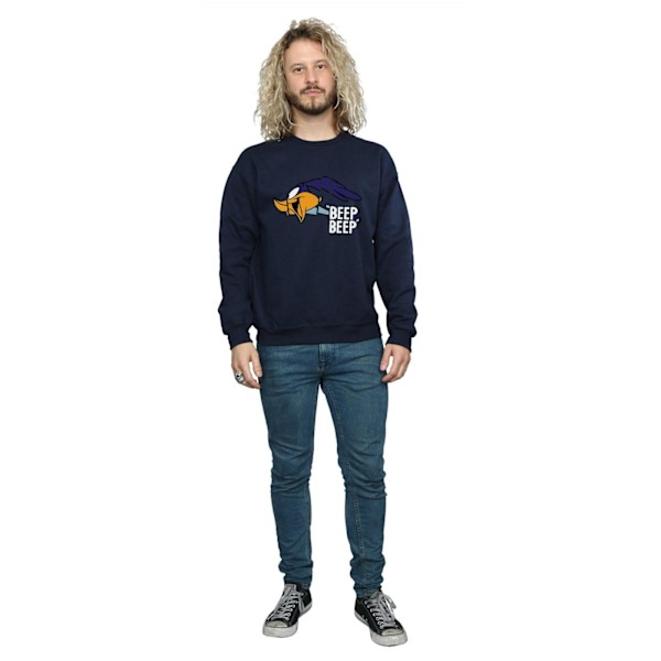 Looney Tunes Mens Beep Beep Road Runner Sweatshirt 3XL Marinblå Navy Blue 3XL