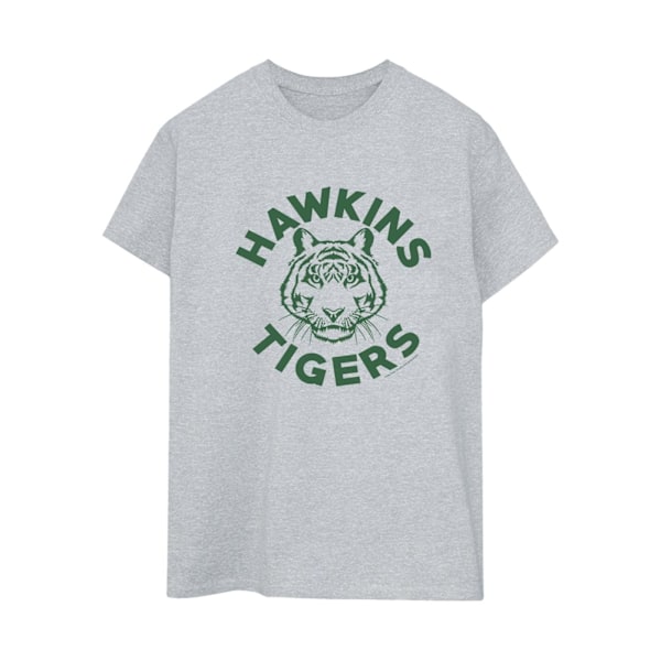 Netflix Dam/Kvinnor Stranger Things Hawkins Tigers Bomull Boyfriend T-Shirt Sports Grey L