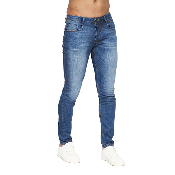 Crosshatch Malcolm Slim Jeans 36R Stone Wash för män Stone Wash 36R