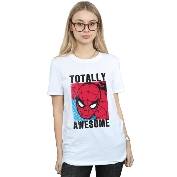Spider-Man Dam/Damer Helt Fantastisk Bomull Pojkvän T-shirt White S
