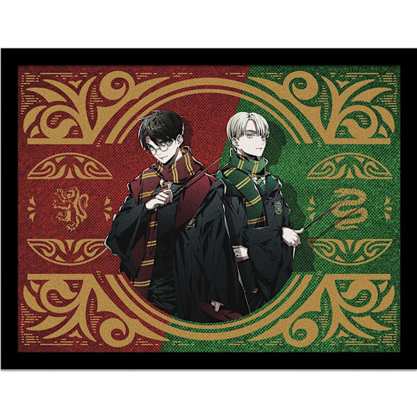 Harry Potter: Wizard Dynasty Harry VS Draco Inramad Poster 40cm Multicoloured 40cm x 30cm