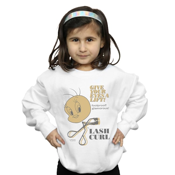 Looney Tunes Girls Tweety Pie Lash Curl Sweatshirt 7-8 år Vit White 7-8 Years