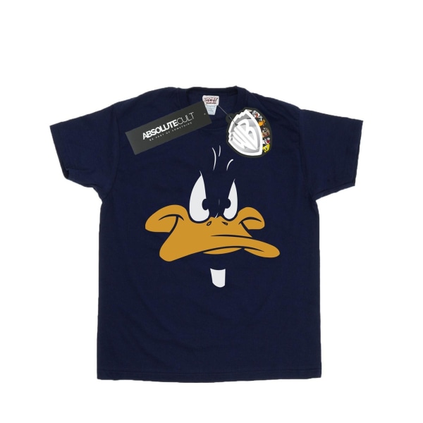 Looney Tunes Dam/Dam Daffy Duck Face Cotton Boyfriend T-S Navy Blue S