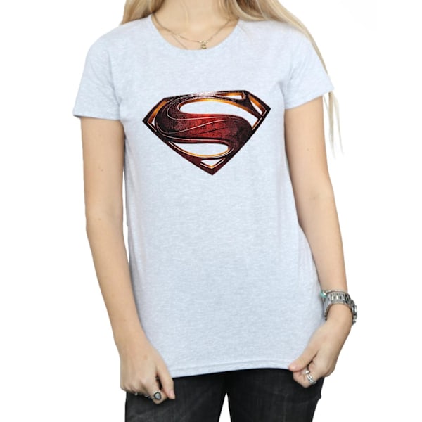 Superman Dam/Dam T-shirt i bomull med logotyp S Sports Grey Sports Grey S