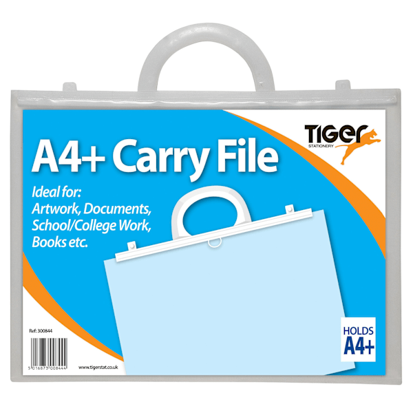 Tiger Stationery A4+ Carry File One Size Clear Clear One Size