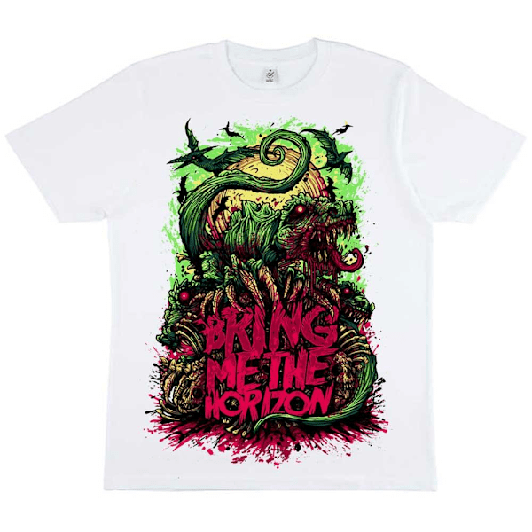 Bring Me The Horizon Unisex Vuxen Dinosaurie Bomull T-Shirt XL Wh White XL