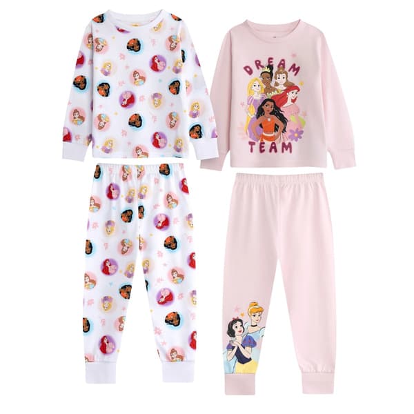 Disney Princess Långärmad Lång Pyjamas Set för Flickor (2-pack) Multicoloured 6-7 Years