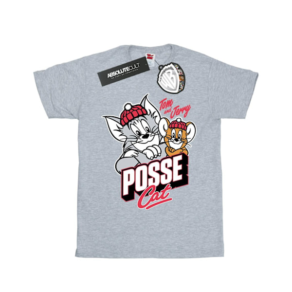 Tom And Jerry Dam T-shirt i bomull för kvinnor/damer Posse Cat Sports Grey L