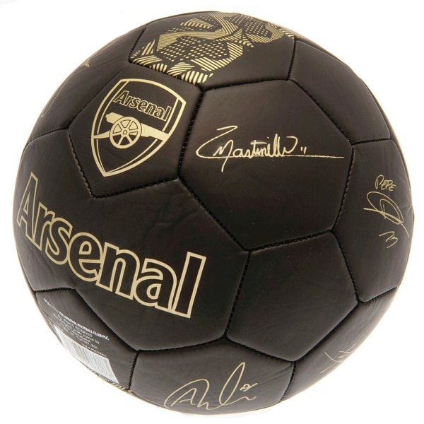 Arsenal FC Phantom Signature Football 5 Matt Svart/Guld Matt Black/Gold 5