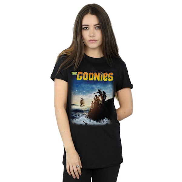 The Goonies Dam T-shirt i bomull för kvinnor/damer Black XXL