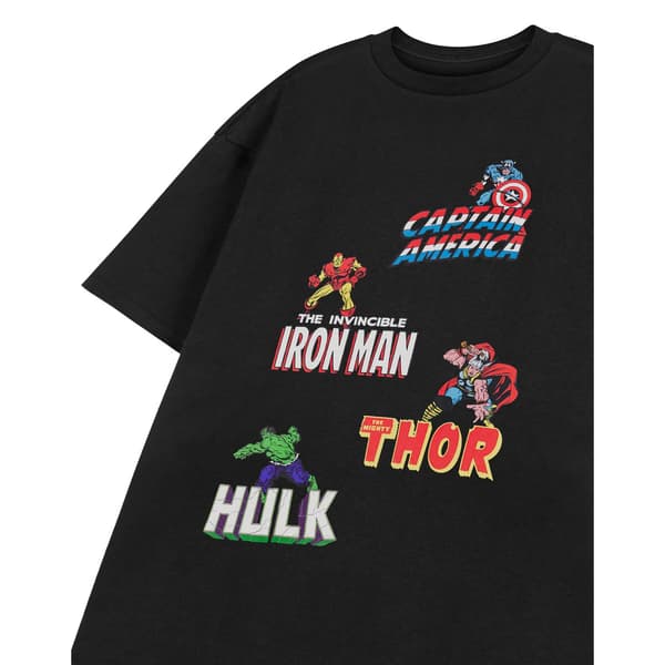 Marvel Herr Multi Character Kortärmad T-shirt S Svart Black S