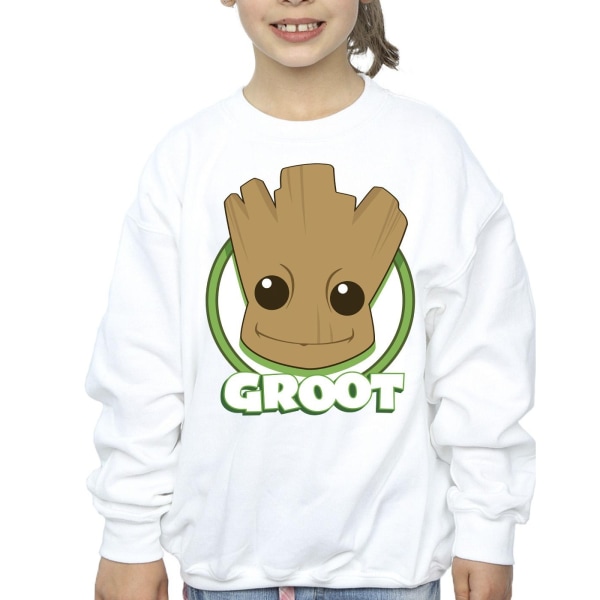 Guardians Of The Galaxy Girls Groot Badge Sweatshirt 7-8 år White 7-8 Years