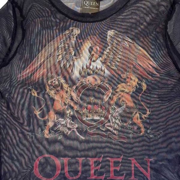 Queen Dam/Kvinnor Klassisk Crest Mesh Crop Top XL Marinblå Navy XL