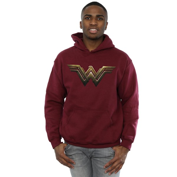 DC Comics Herr Wonder Woman Logotyp Hoodie M Burgundy Burgundy M
