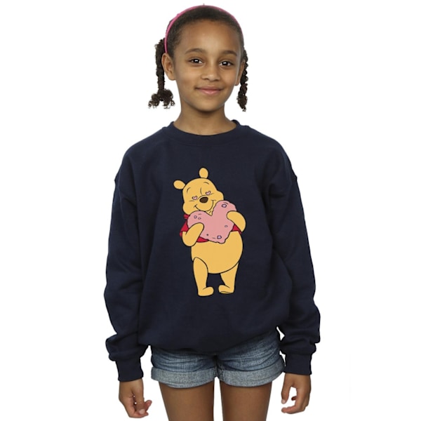 Disney Girls Winnie The Pooh Heart Eyes Sweatshirt 5-6 år Na Navy Blue 5-6 Years