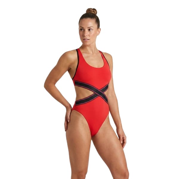 Speedo Baddräkt för damer/kvinnor med utskärningar, 8 UK, röd Red 8 UK