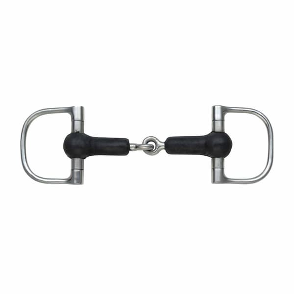 Shires Gummidämpat Häst D-Ring Snafflebett 4.5in Svart/Silver Black/Silver 4.5in