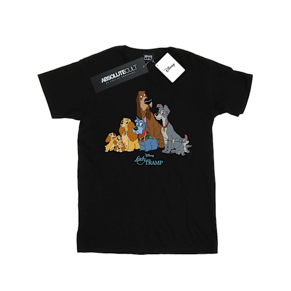 Disney Boys Lady Och Lufsen Klassisk Grupp T-shirt 7-8 år Black 7-8 Years