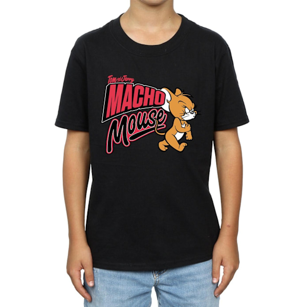 Tom And Jerry Boys Macho Mouse T-Shirt 7-8 År Svart Black 7-8 Years