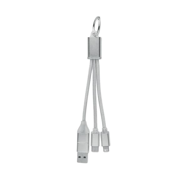 MidOcean 4-i-1 Nyckelring Laddningskabel One Size Silver Silver One Size