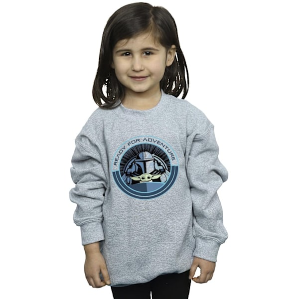 Star Wars Girls The Mandalorian Grogu redo för äventyr Sweatshirt Sports Grey 9-11 Years