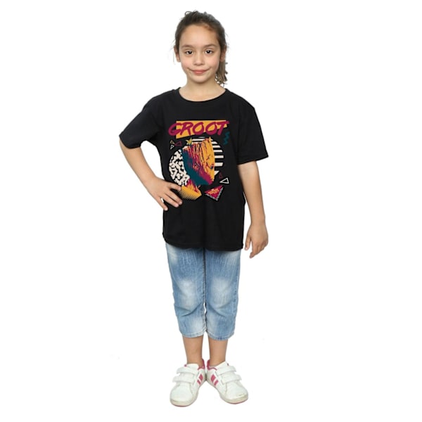 Marvel Girls Guardians Of The Galaxy Vol. 2 80-talets Groot Bomull T-shirt Black 5-6 Years