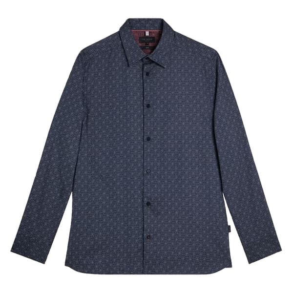 Ted Baker Herr Slim Långärmad Skjorta S Marinblå Navy S