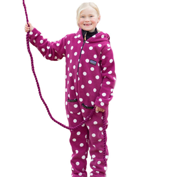 Supreme Products Barn/Barn Polka Dot Fleece Jumpsuit XS Ma Magical Mulberry XS