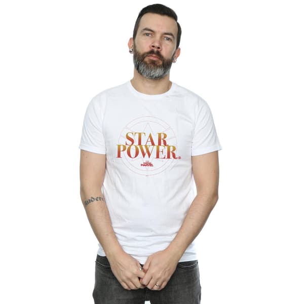 Marvel Herr Captain Marvel Star Power T-Shirt L Vit White L