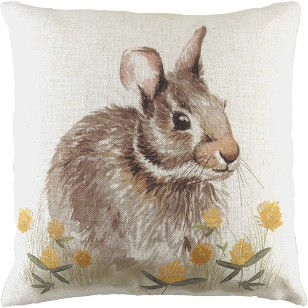 Evans Lichfield Woodland Hare Kuddeöverdrag En Storlek Offvit/ Off White/Brown/Yellow One Size